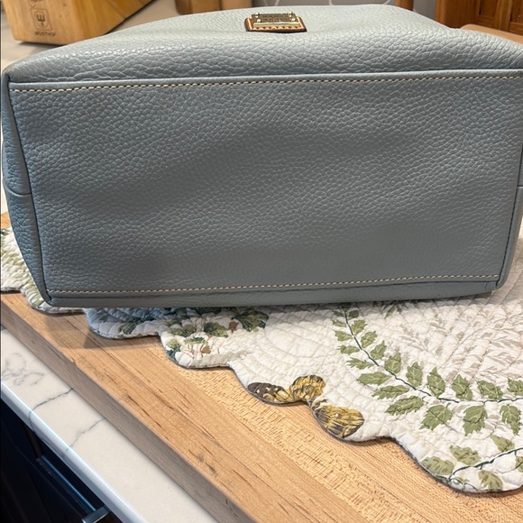 Dooney & Bourke Blue and Brown Hobo Bag with Tassel - Picture 6 of 6